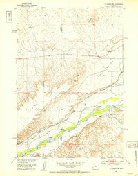 Y U Bench NE Wyoming Historical topographic map, 1:24000 scale, 7.5 X 7.5 Minute, Year 1951