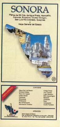Buy map Sonora, Mexico, State and Major Cities Map by Ediciones Independencia