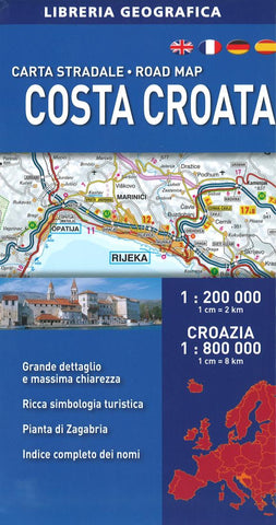 Buy map Croatian Coast Road Map by Libreria Geografica