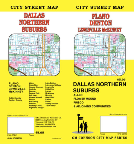 Buy map Plano, Denton, Lewisville and McKinney, Texas by GM Johnson
