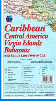 Buy map Caribbean, Central America, Virgin Islands, and Bahamas by Kasprowski Publisher