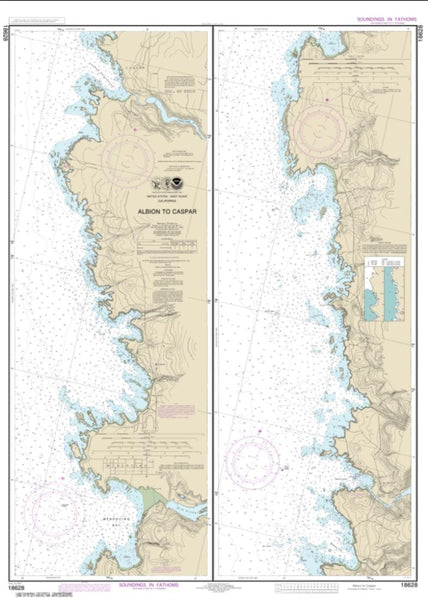Buy map Albion to Caspar (18628-9) by NOAA
