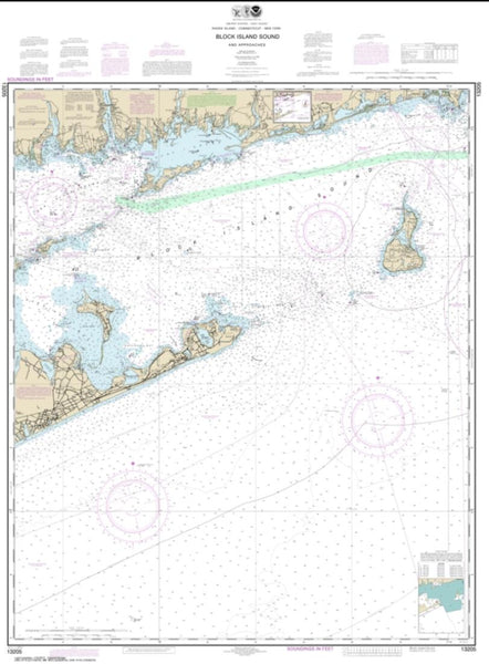 Buy map Block Island Sound and Approaches (13205-40) by NOAA