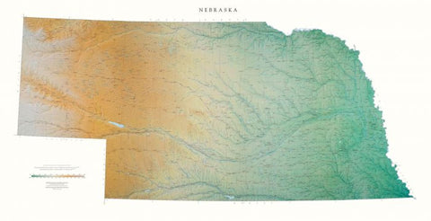Buy map Nebraska [Physical, 33x64, Laminated]