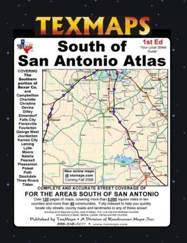 Buy map San Antonio, South, Texas Atlas by Texmaps
