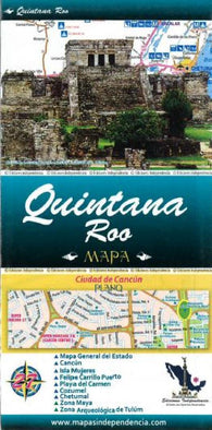 Buy map Quintana Roo, Mexico, State and Major Cities Map by Ediciones Independencia