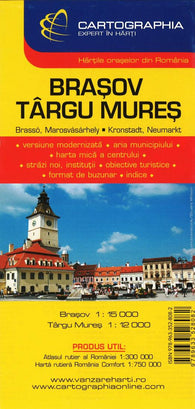 Buy map Brasov and Targu Mures, Romania