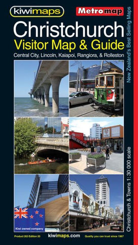 Buy map Christchurch, New Zealand, Visitor and Tourist Metromap by Kiwi Maps