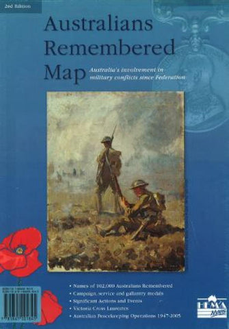 Buy map Australians Remembered Map by Hema Maps