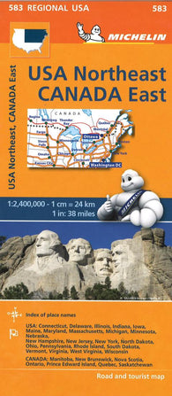 Buy map USA northeast : Canada east