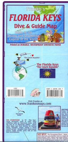 Buy map Florida Map, Florida Keys Guide and Dive, folded, 2010 by Frankos Maps Ltd.