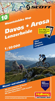 Buy map Davos, Arosa and Lenzerheide Mountainbike Map by Hallwag
