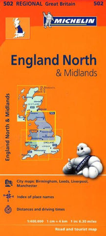 Buy map England, Northern and The Midlands (502) by Michelin Maps and Guides