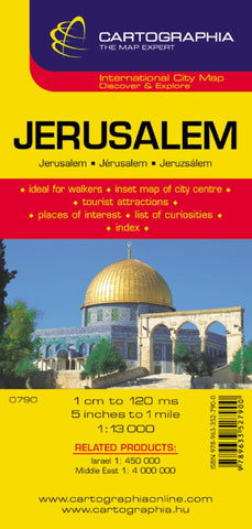 Buy map Jerusalem, Israel by Cartographia