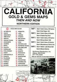 Buy map California, North, Gold and Gems, 5 Map Set, Then and Now
