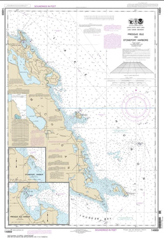 Buy map Thunder Bay Island to Presque Isle; Stoneport Harbor; Resque Isle Harbor (14869-27) by NOAA