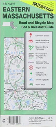 Buy map Massachusetts, Eastern, Road and Bicycle Map, waterproof by Rubel BikeMaps