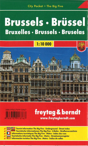 Buy map Brussels, Belgium, Pocket City Map + Big Five by Freytag-Berndt und Artaria