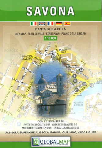 Buy map Savona, Italy by Litografia Artistica Cartografica