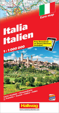 Buy map Italy with Distoguide by Hallwag