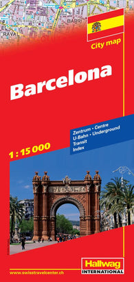 Buy map Barcelona, Spain by Hallwag