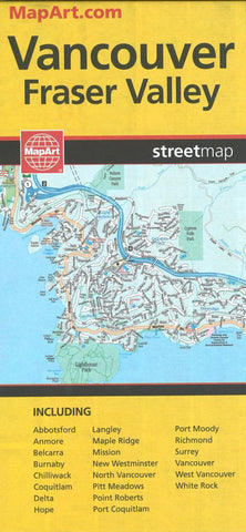 Buy map Vancouver and Fraser Valley Street Map by MapArt Publishing