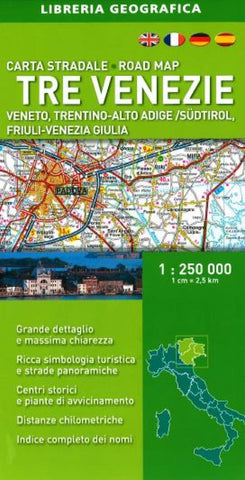Buy map Tre Venezie/Triveneto, Italy, Road Map by Libreria Geografica