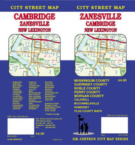 Buy map Zanesville : Cambridge : New Lexington : city street map = Cambridge : Zanesville : New Lexington : city street map