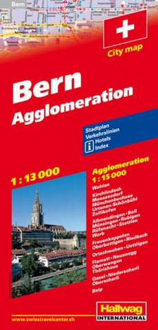 Buy map Bern and Agglomeration, Switzerland by Hallwag