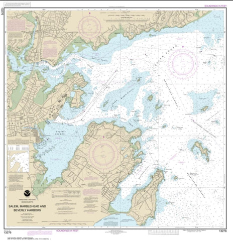 Buy map Salem, Marblehead and Beverly Harbors (13276-23) by NOAA