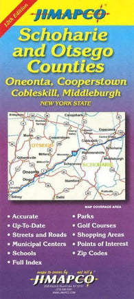 Buy map Schoharie and Otsego Counties, New York by Jimapco