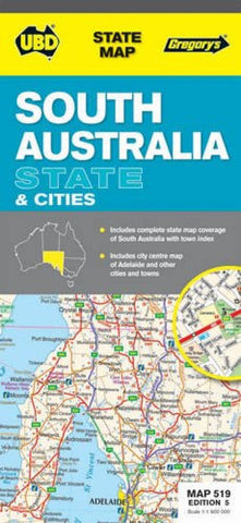 Buy map South Australia State and Cities (waterproof) by Universal Publishers Pty Ltd
