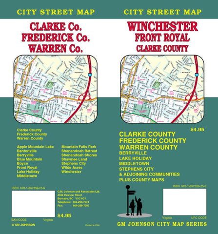 Buy map Winchester, Front Royal and Clarke County, Virginia by GM Johnson