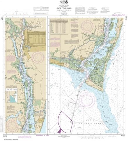 Buy map Cape Fear River Cape Fear to Wilmington (11537-40) by NOAA