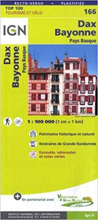 Buy map Pau - Bayonne France 1:100,000 Topographic Map - Sheet #166