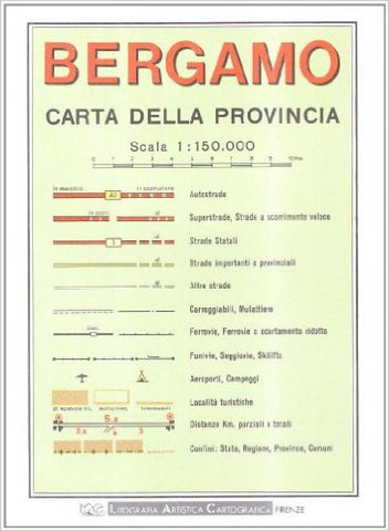 Buy map Bergamo Province, Italy by Litografia Artistica Cartografica