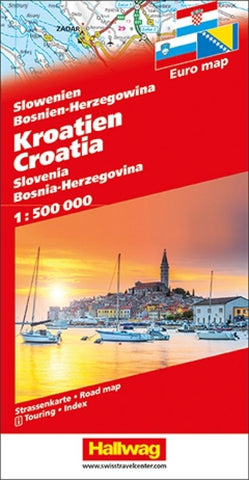 Buy map Croatia, Slovenia, Bosnia-Herzegovina Road Map by Hallwag