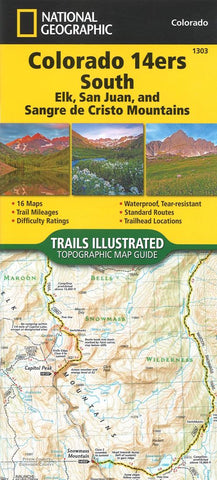 Buy map Colorado 14ers South, Map 1303 by National Geographic Maps