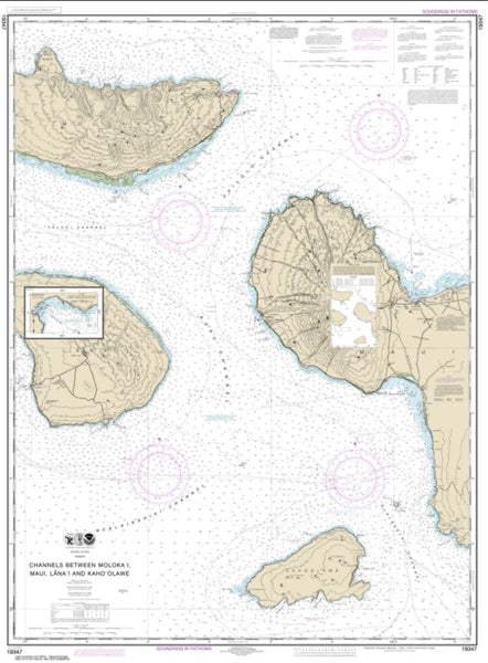 Buy map Channels between Molokai, Maui, Lana‘i and Kaho‘olawe; Manele Bay (19347-19) by NOAA
