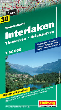 Buy map Interlaken, Thuner & Brienzersee Hiking Map by Hallwag