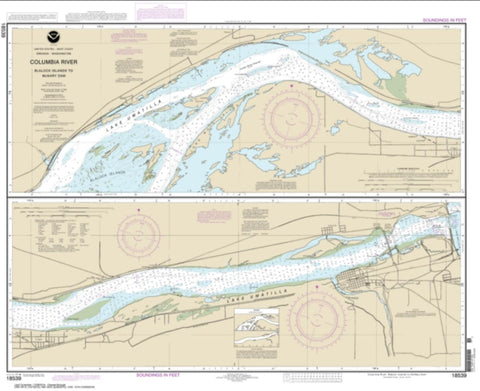 Buy map Columbia River Blalock Islands to McNary Dam (18539-9) by NOAA