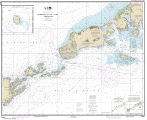 Buy map Unimak and Akutan Passes and approaches; Amak Island (16520-23) by NOAA