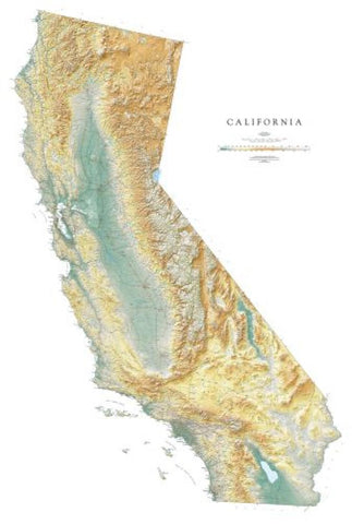 Buy map California, Physical Large Wall Map by Raven Maps