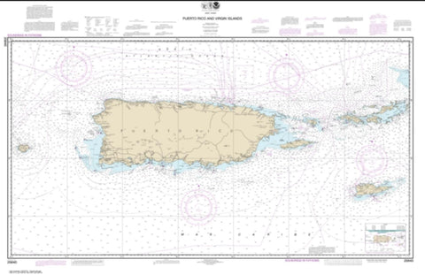 Buy map Puerto Rico and Virgin Islands (25640-45) by NOAA
