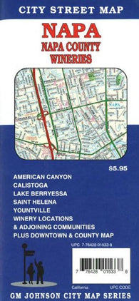 Buy map Napa and Napa County, California, Wineries by GM Johnson