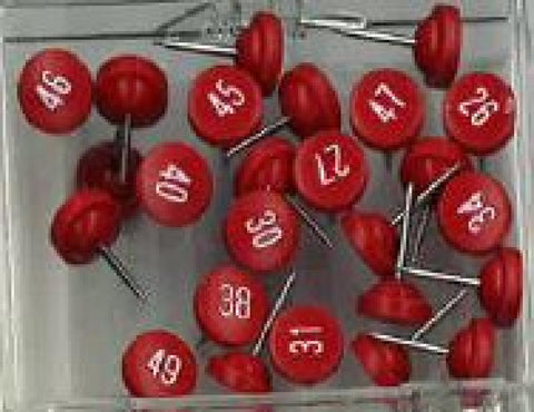 Buy map Red Push Pins Numbered 26-50 by Moore Push-Pin Co.
