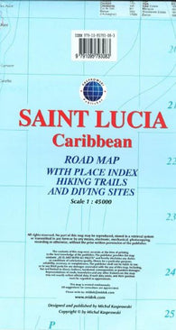 Buy map Saint Lucia, Caribbean, Road map by Kasprowski Publisher