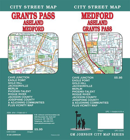 Buy map Medford, Ashland & Grants Pass, Oregon by GM Johnson