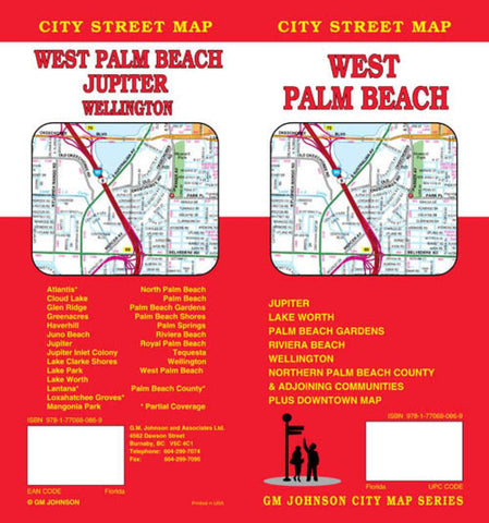 Buy map West Palm Beach, Florida by GM Johnson