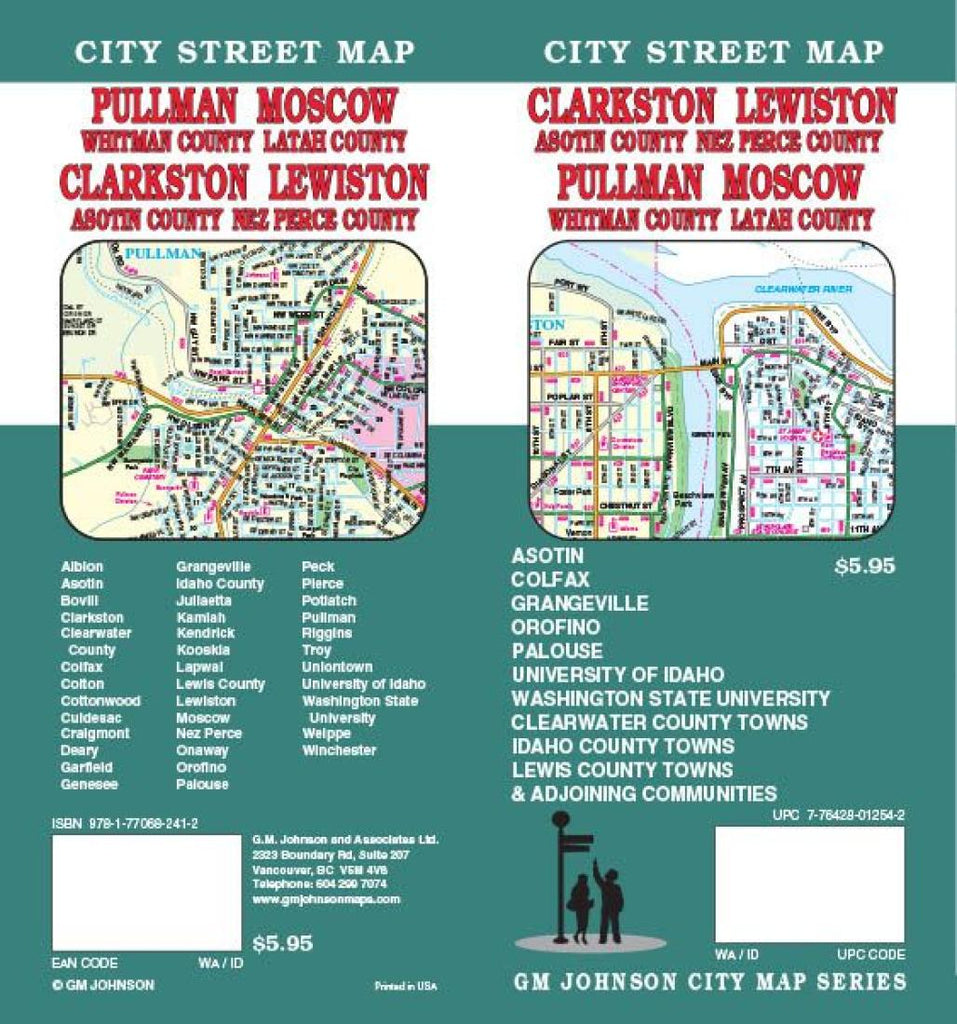 Buy map Asotin and Whitman Counties, Washington and Nez Perce and